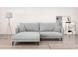 Ecksofa HOME AFFAIRE "ALEXANDRIA mit Recamiere rechts oder links bestellbar, moderne Bezüge", grau (hellgrau), B:246cm H:86cm T:190cm, 100% Polyester, Sofas, Ecksofa, L-Form mit Wellenunterfederung, Maße: B/H/T 246/86/190 cm