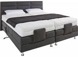Boxbett, grau (anthrazit), B:194cm L:210cm, Box und Kopfteil: Feinstrukturstoff (77% Polyester und 23% Viskose);Bezug der Obermatratze: 100% Polyester, WESTFALIA SCHLAFKOMFORT, Komplettbetten, Boxbett, mit Motor in diversen Ausführungen