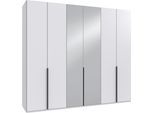 Kleiderschrank WIMEX "Mugano,in 5 Breiten,2 Höhen,2 Tiefen, viele Farben, Made in Germany", schwarz (weiß, griffe schwarz), B:270cm H:236cm T:58cm, Holzwerkstoff, Schränke, Kleiderschrank, mit langen Griffen aus Metall, mit oder ohne Spiegel