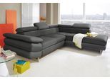 Ecksofa COTTA "Solution L-Form", grau, B:262cm H:73cm T:228cm, Sofas, Ecksofa, mit Arm- & Kopfteilverstellung, wahlweise mit Bettfunktion