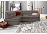 Ecksofa SIT & MORE "Pisa L-Form", grau (elefant), B:245cm H:89cm T:161cm, NaturLEDER (echtes Rindsleder), Korpus in Kunstleder SOFTLUX;Luxus-Microfaser (90% Polyester, 10% Polyamid);Struktur (100% Polyester);Luxus-Microfaser ALTARA NUBUCK (100% Polyester), Sofas, Ecksofa, mit Federkern, wahlweise mit Bettfunktion