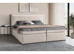 Boxspringbett COLLECTION AB "30 Jahre Jubiläums-Modell Athena", beige, B:193cm L:208cm, Holzwerkstoff, Spanplatte, Komplettbetten, Boxspringbett, in H2,H3 & H4, wahlweise mit LED-Leiste