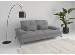 3-Sitzer SIT & MORE "Amica, inkl. Sitztiefenverstellung und Armteilverstellung", grau, B:212cm H:90cm T:122cm, 100% Polyester, Sofas, 3-Sitzer, wahlweise mit Kopfteilverstellung und Bettfunktion