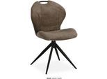 Esszimmerstuhl OMG DESIGN "River", braun (taupe, schwarz, taupe), B:55cm H:86,7cm T:60,5cm, Polyester, Stühle, Esszimmerstuhl, Drehstuhl mit auto-return, mit Handgriff