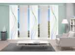 Schiebegardine VISION S "5ER SET HEIGHTS" Gr. 1, blau (blau, grün), B:60cm H:260cm, Polyester, Gardinen, Schiebegardine, HxB: 260x60, Schiebevorhang 5er Set Digitaldruck
