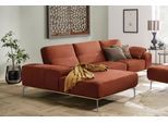 Ecksofa W.SCHILLIG "run, Designsofa mit tollem Sitzkomfort, bequem, L-Form", orange (copper z73), B:319cm H:88cm T:178cm, Longlife Xtra-Leder Z73: Naturwalkleder der Luxusklasse aus den erlesensten Rohhäuten. Hautstärke 1, 1 – 1, 3 mm;ROHLEDER Jacquard-Flachgewebe Q2 W60 (63% Polyester, 37% Polyacryl);ROHLEDER Chenille-Flachgewebe Q2 W77 (68% Polyacryl, 32% Polyester);Stoff S37 (100% Polyester), S