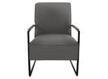 Cocktailsessel K+W KOMFORT & WOHNEN, grau (zinn), B:62cm H:77cm T:83cm, Sessel, Cocktailsessel, mit bezogenen Armlehnen, Gestell in Metall schwarz Struktur