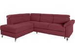 Ecksofa SIT & MORE "Arngast L-Form", lila (chianti), B:245cm H:84cm T:194cm, Sofas, Ecksofa, inklusive Kopfteilverstellung und Federkern