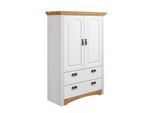 Wäscheschrank OTTO HOME "Konrad", weiß (weiß, natur), B:94cm H:132cm T:39cm, Massivholz, Schränke, Wäscheschrank, aus massiver Kiefer, mit viel Stauraum
