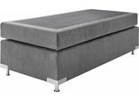 Boxspringbett "Holland", grau, B:92cm L:201cm, Microvelours (100% Polyester), WESTFALIA SCHLAFKOMFORT, Komplettbetten, Boxspringbett, ohne Kopfteil, frei im Raum stellbar