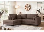 Ecksofa OTTO HOME "LEEVKE Design-Sofa mit Ottomane rechts/links bestellbar, Breite 232 cm", braun, B:232cm H:80cm T:190cm, 92% Polyester, 8% Nylon, Sofas, Ecksofa, in vielen modernen Farben erhältlich, belastbar bis 480 kg