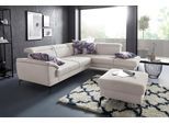 Ecksofa SIT & MORE "Percy L-Form", beige (creme), B:270cm H:80cm T:235cm, Sofas, Ecksofa, 15 cm Fußhöhe, Sitztiefenverstellung, wahlweise in 2 Fußfarben