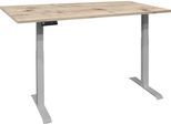 Schreibtisch MÄUSBACHER "Big System Office", silber (silber, sandeiche, silber, sandeiche), B:120cm, Tische, Schreibtisch, Breite 120 cm, elektrisch höhenverstellbar