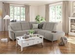 Ecksofa HOME AFFAIRE "Boston L-Form", beige (natur), B:272cm, Struktur (100% Polyester);Luxus-Microfaser Florence (100% Polyester);Chenille (100% Polyester);NaturLEDER (reines Rindsleder), Sofas, Ecksofa, Kopfteilverstellung an jeder Sitzfläche, wahlweise Relaxfunktion