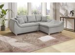 Ecksofa JOCKENHÖFER GRUPPE "Genua L-Form, B: 250 cm", grau (hellgrau), B:250cm H:92cm T:179cm, Cord: 100% Polyester, Sofas, Ecksofa, mit 2 Zierkissen