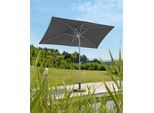 Marktschirm SCHNEIDER SCHIRME "Porto", grau (anthrazit), Obermaterial: 100% Polyester, Standschirme, Marktschirm, Stahl/Polyester