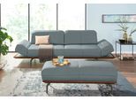 Polsterhocker "CR.420, Designhocker, Sitzhocker", blau (wasserblau, steingrau), B:123cm H:43cm T:54cm, Flachgewebe DONNA (76% Polyester 24% Polyacryl), CREATION BY ROLF BENZ, Hocker, Polsterhocker, in 2 Bezugsqualitäten, Holzrahmen in Eiche Natur oder Nussbaum