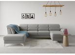 Wohnlandschaft SIT & MORE "Sinatra U-Form", grau, B:326cm H:85cm T:220cm, 100% Polyester, Sofas, Wohnlandschaft, optional mit Kopfteilverstellung und Armteilfunktion etc.