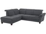 Ecksofa HOME AFFAIRE "Solvei L-Form", grau, B:260cm H:104cm T:235cm, Luxus-Microfaser Lederoptik (100% Polyester);Struktur (100% Polyester);Luxus-Microfaser ALTARA NUBUCK (100% Polyester), Sofas, Ecksofa, wahlweise auch mit Kopfteilverstellung und Bettfunktion, Federkern
