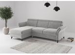 Ecksofa SIT & MORE "Glendale, L-Form", grau (hellgrau), B:253cm H:84cm T:166cm, 100% Polyester, Sofas, Ecksofa, inkl. Kopfteilverstellung, wahlweise mit Vorziehsitz und Bettkasten