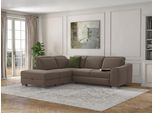 Ecksofa SIT & MORE "Dundee L-Form", grau (taupe), B:263cm H:86cm T:219cm, Sofas, Ecksofa, mit Federkern und Edelstahlfüßen, wahlweise mit Kopfteilverstellung