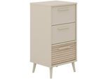 Highboard PAIDI "EEFJE in Beige, 3 Schubladen mit Soft-Close, verschiedene Ausführungen", beige (cashmere, beige, groovy, oak), B:48cm H:93cm T:41cm, Holzwerkstoff, Sideboards, Highboard, modernes und langlebiges Regal aus Holz, geprüfte Qualität, Kommode