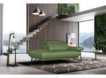 Ottomane EGOITALIANO "Anais, erstklassiges Designsofa, Breite 179 cm, Fußfarbe schattengrau", grün, Sofas, B/H/T: 179cm x 74cm x 106cm, Leder CAREZZA, Ottomane links, Armlehne rechts, LEDER -Artikel BULL – Kat. B: Der Artikel BULL ist ein geschliffenes, pigmentiertes und behandeltes Rindsleder mit einer Dicke von 1, 3-1, 5 mm. Dieses Leder zeigt eine ziemlich weiche Hand mit einem halb undurchsich
