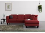 Ecksofa SIT & MORE "Belluci L-Form", rot (bordeaux), B:249cm H:85cm T:195cm, Sofas, Ecksofa, inklusive Federkern, wahlweise mit Bettfunktion und Bettkasten