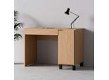 Schreibtisch VOX "SIMPLE Computertisch mit Stauraum, langlebige und stabile Qualität", eiche, eiche, B:110cm H:86,7cm T:55cm, Tische, Schreibtisch, Bürotisch mit Schublade & Schrank in 3 Farben erhältlich, Metallgriffe