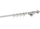 Gardinenstange MYDECO "20mm Spitze Wandträger 6,5 cm", silber (edelstahlfarben), L:210cm, Gardinenstangen, Gardinenstange
