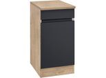 Unterschrank OPTIFIT "Roth", schwarz (anthrazit, wildeichefarben), B:40cm H:88cm T:60cm, Schränke, Unterschrank, Breite 40 cm