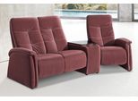 3-Sitzer EXXPO - SOFA FASHION "Tivoli, Kinosofa mit Tischablage & Stauraumfach, man. Relaxfunktion", rot (bordeaux), B:258cm H:109cm T:97cm, Softlux-Kunstleder;NaturLeder;Luxus-Microfaser, »Aqua Clean« (50% Polyester, 35% Polyacryl, 15% Polyamid), Sofas, 3-Sitzer, mit Relaxfunktion
