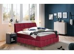 Boxspringbett HOME AFFAIRE "Paxton", rot (coral), Flachgewebe LEINENOPTIK Polyester Topper Basic, Liegefläche B/L: 180cm x 200cm Betthöhe: 55cm, Gewicht bis: 100 kg + 120 kg H3 + H4, 7-Zonen-Taschen-Federkernmatratze, Komplettbetten, Boxspringbett, Neue Toppervarianten