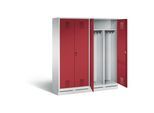C+P Schwarz-Weiss-Spind Evolo, H1800xB1590xT500mm, Front Rubinrot, Korpus Lichtgrau (48022-42) ; C + P Möbelsysteme (48022-42|S10026)