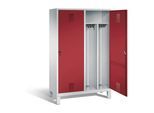 C+P Schwarz-Weiss-Spind Evolo, H1850xB1190xT500mm, Front Rubinrot, Korpus Lichtgrau (48210-40) ; C + P Möbelsysteme (48210-40|S10039)