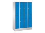 C+P Doppelstockspind Classic auf Sockel, 8 Fächer, H1800xB1190xT500mm Front Lichtblau Korpus Lichtgrau ; C + P Möbelsysteme (8320-40|S10018)