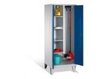 C+P Putzmittel-Spind Classic auf Füßen, 2 Abteile, H1850xB810xT500mm Front Enzianblau Korpus Lichtgrau ; C + P Möbelsysteme (8110-02|S10005)