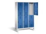 C+P Spind doppelstöckig Evolo, H1850xB1200xT500mm, Front Enzianblau, Korpus Lichtgrau (48310-32) ; C + P Möbelsysteme (48310-32|S10064)