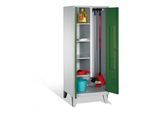 C+P Putzmittel-Spind Classic auf Füßen, 2 Abteile, H1850xB810xT500mm Front Resedagrün Korpus Lichtgrau ; C + P Möbelsysteme (8110-02|S10028)