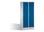C+P Umkleidespind Classic auf Sockel, 2 Abteile, H1800xB810xT500mm Front Enzianblau Korpus Lichtgrau ; C + P Möbelsysteme (8020-22|S10035)