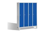 C+P Umkleidespind Classic auf Füßen, 4 Abteile, H1850xB1590xT500mm Front Enzianblau Korpus Lichtgrau ; C + P Möbelsysteme (8010-42|S10010)