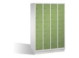 C+P Fächerschrank Classic auf Sockel, 20 Fächer, H1800xB1190xT500mm Front Resedagrün Korpus Lichtgrau ; C + P Möbelsysteme (8020-405|S10022)