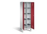 C+P Wäsche-Spind Evolo, H1850xB610xT500mm, Front Rubinrot, Korpus Lichtgrau (48012-20B) ; C + P Möbelsysteme (48012-20B|S10026)