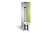 C+P Garderobenschrank Evolo, H1850xB320xT815mm, Front Viridingrün, Korpus Lichtgrau, Gestell Schwarzgrau (48030-10) ; C + P Möbelsysteme (48030-10|S10083)