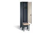 C+P Garderobenschrank Evolo, H1850xB420xT815mm, Front Dekor Sen-Esche, Korpus Anthrazitgrau, Gestell Schwarzgrau (48030-12) ; C + P Möbelsysteme (48030-12|S10098)