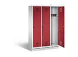 C+P Garderobenschrank Evolo, H1800xB1200xT500mm, Front Rubinrot, Korpus Lichtgrau (48020-32) ; C + P Möbelsysteme (48020-32|S10019)
