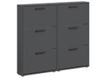 Carryhome Schuhkipper, Anthrazit, Kunststoff, 116x103x17 cm, Typenauswahl, stehend, Garderobe, Schuhaufbewahrung, Schuhkipper