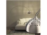 tectake® Bogenleuchte, 70er Jahre Retro-Stil, Teleskopbogen mit schwenkbarem Lampenschirm, Fußschalter, höhenverstellbar 187 - 206 cm