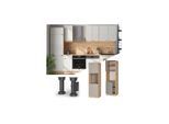 Vicco Vorratsschrank Fame-Line Eiche Grau-Beige gerahmt 60 cm 2 Türen