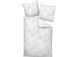 Bettwäsche JANINE "MILANO 45125 08 * 155X220,80x80", silber, B/L: 155cm x 220cm, 1 Stk., 1 Stk., Mako-Satin, B/L: 80cm x 80cm, Mako-Satin, Obermaterial: 100% Baumwolle, Bettwäsche, Bettwäsche, mit Reißverschluss